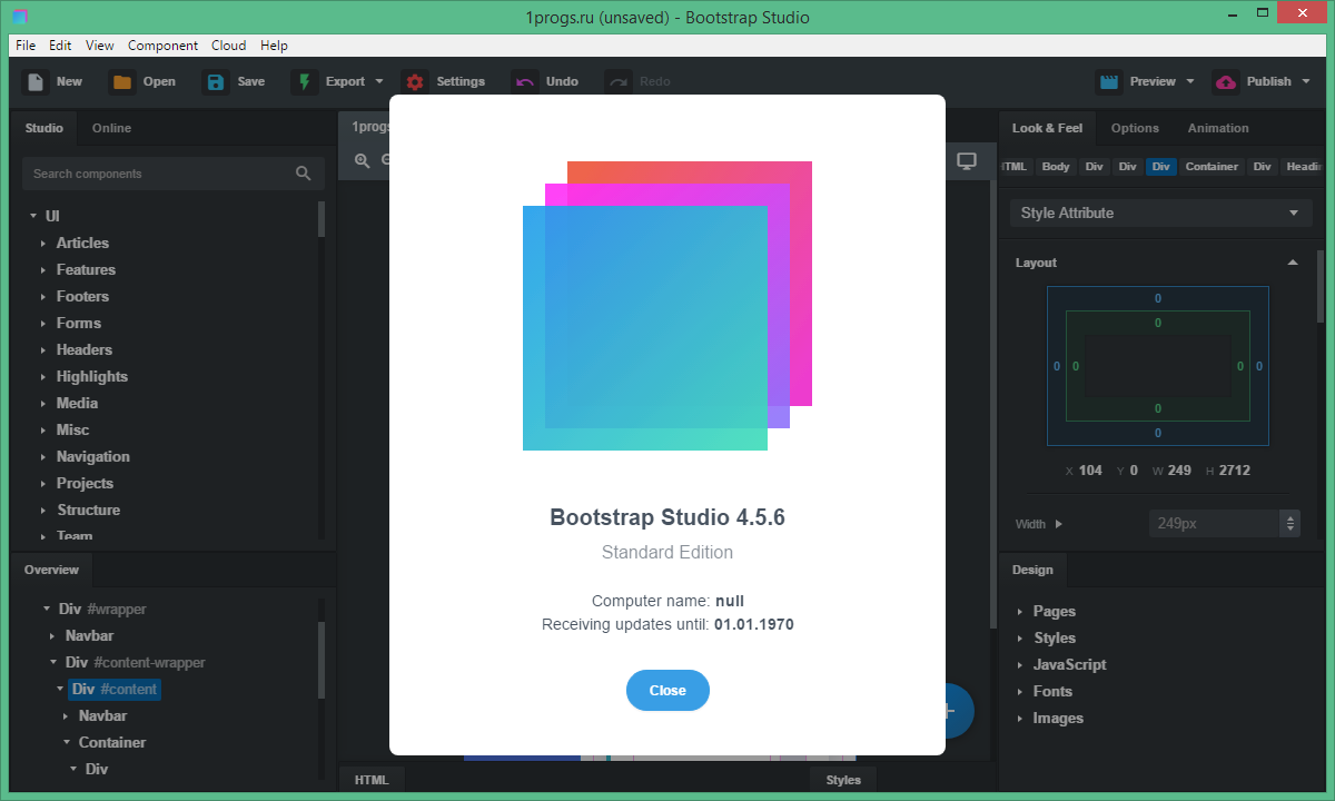 Bootstrap Studio скачать