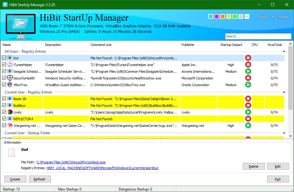 HiBit Startup Manager