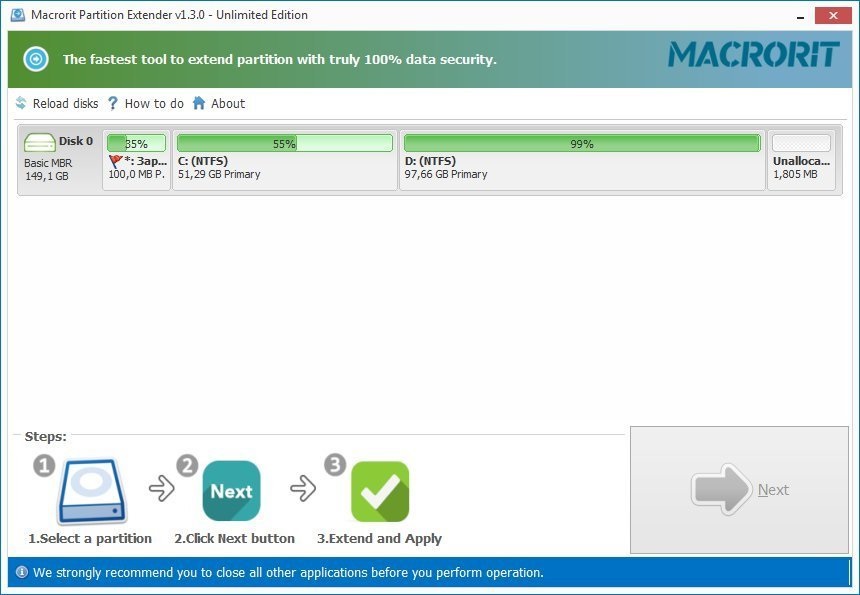 Macrorit Partition Extender